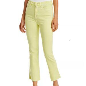 Slim Kick High Rise Ankle Bootcut Jeans in Sunny Lime
